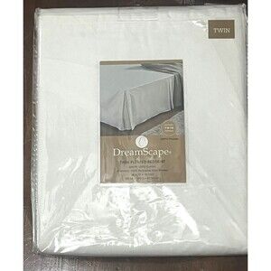 Dreamscape Bedskirt Twin Bed Box Pleat White Percale 200TC Cotton‎ Classic NWT